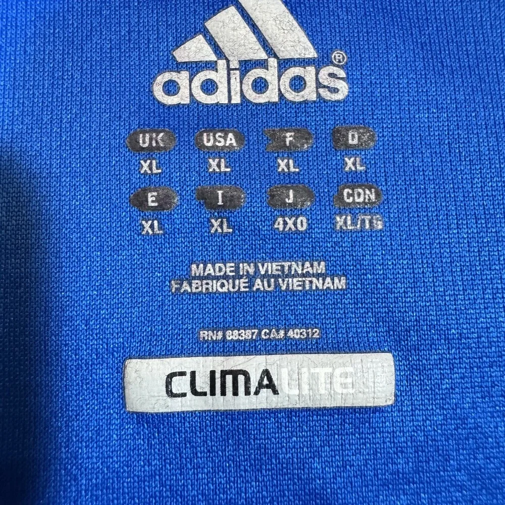 Adidas Shirt Mens‎ Extra Large Blue White Climalite Athletic Performance Tee XL